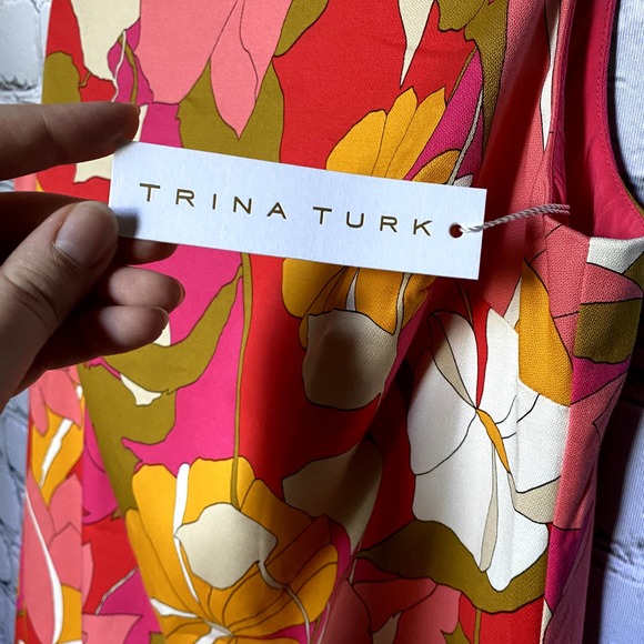 *SOLD* Trina Turk Floral Dress With Tassels - Picture 3 of 11